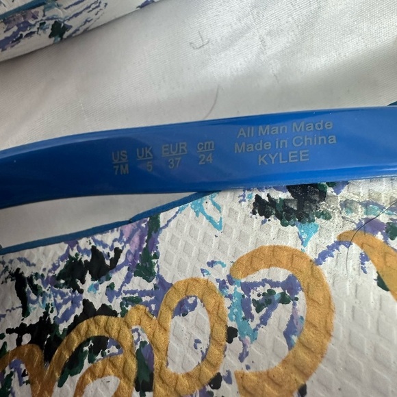 Sam Edelman Kylee Blue Floral flip flop Sandals size 7 - Picture 9 of 10